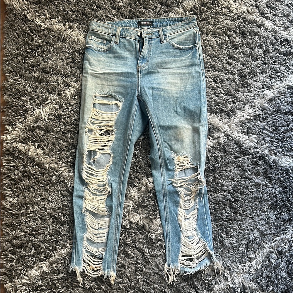 Distressed Light Blue Jeans